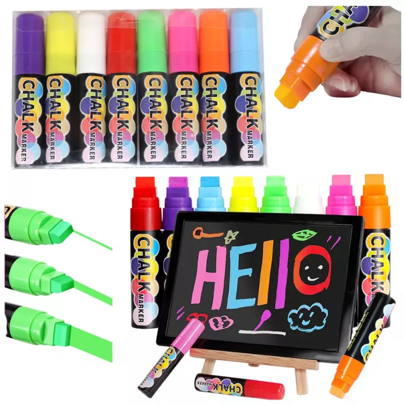 LEAN Rotuladores de tiza de colores multifuncionales set de 8