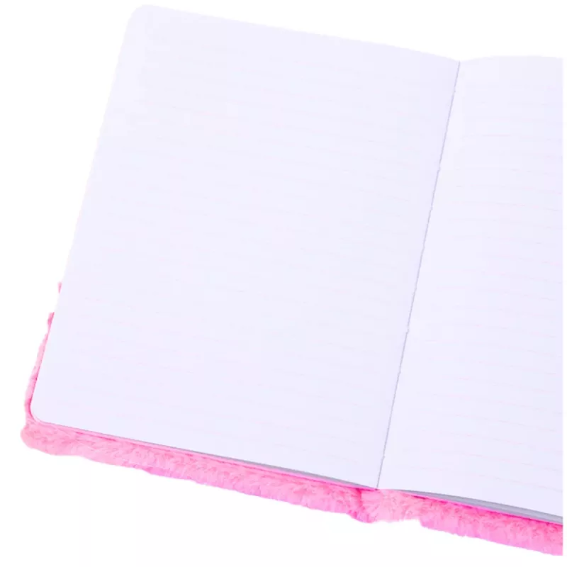 LEAN Cuaderno de felpa rayado con melena de unicornio multicolor A5