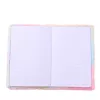 LEAN Cuaderno de felpa rayado con unicornio multicolor A5