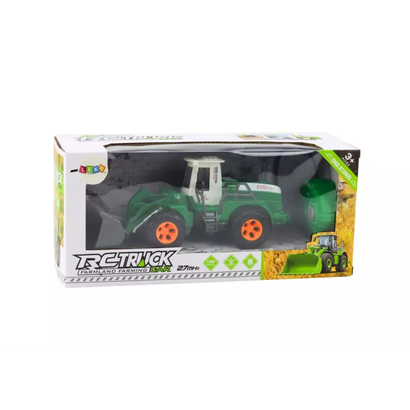 LEAN TOYS Excavadora cargadora R/C radiocontrol con brazo elevador verde