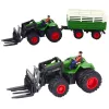 LEAN TOYS Tractor radiocontrol con remolque y horquilla, ruedas dobles