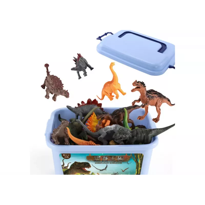 LEAN TOYS Set de figuras de dinosaurios parque accesorios caja 46 piezas