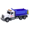 LEAN TOYS Camión volquete con caja basculante móvil, luces y sonidos, azul
