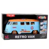 LEAN TOYS Furgoneta retro coche autobús luces sonidos puertas que se abren azul