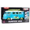 LEAN TOYS Furgoneta surfera con tabla de surf, luz y sonido, turquesa
