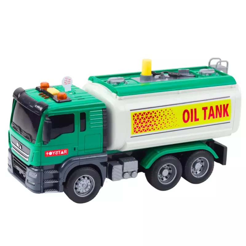 LEAN TOYS Camión cisterna de agua luces sonidos verde 1:14