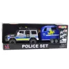 LEAN TOYS Todoterreno de policía con remolque para caballos, luz y sonido