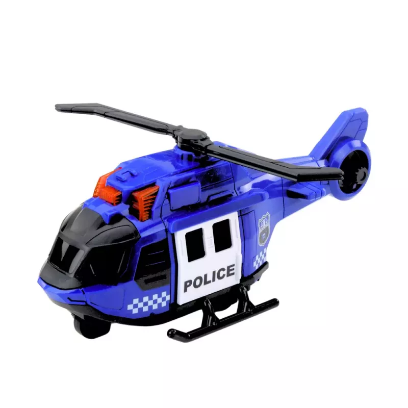 LEAN TOYS Set camión de policía, helicóptero y coche con luz y sonido