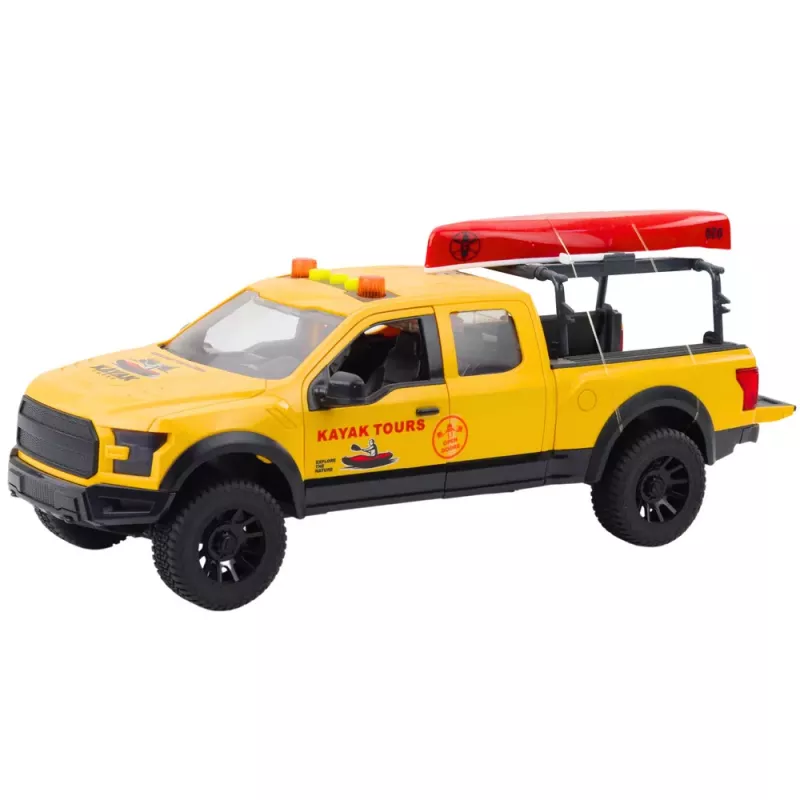 LEAN TOYS Vehículo todoterreno transporte de kayak luces sonidos amarillo