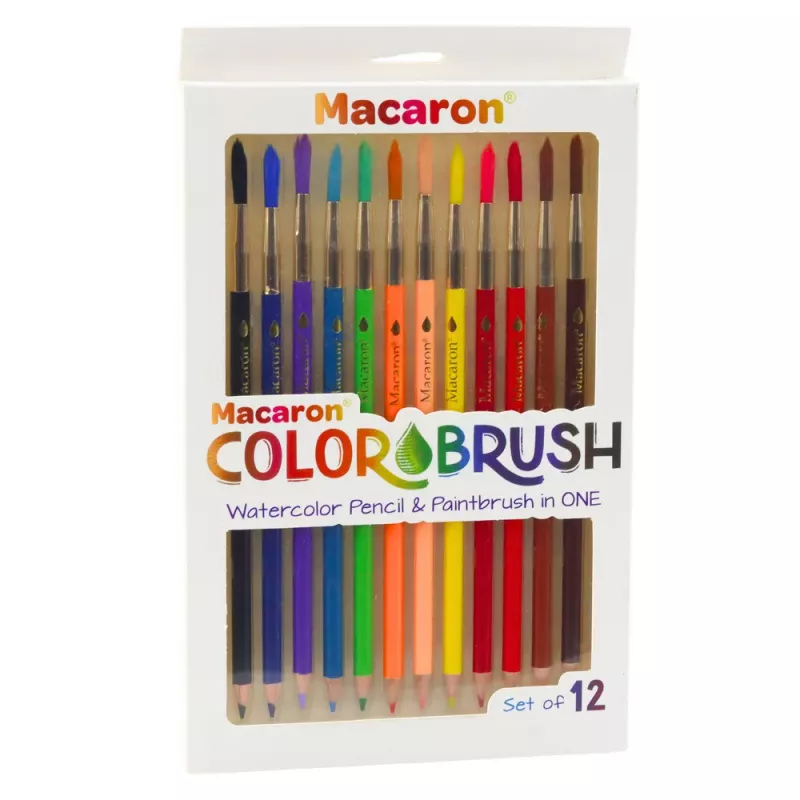 LEAN Lápices acuarelables con pinceles 2en1 de colores 12 uds.