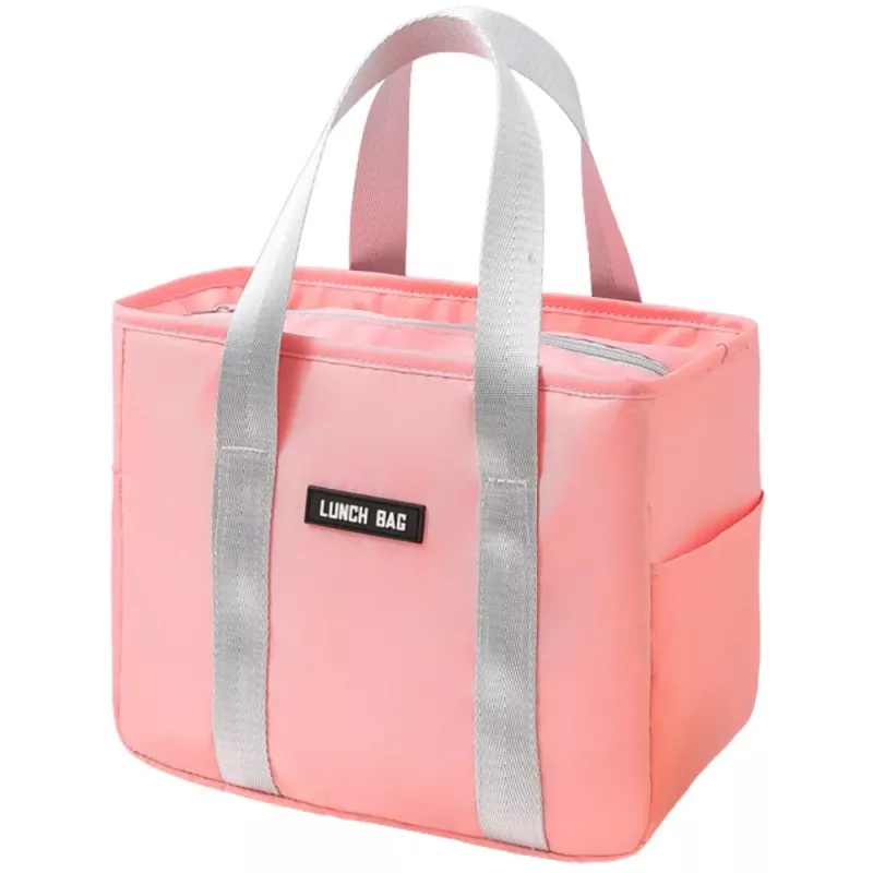 LEAN Bolsa térmica isotérmica para desayuno Lonchera Rosa 24cm