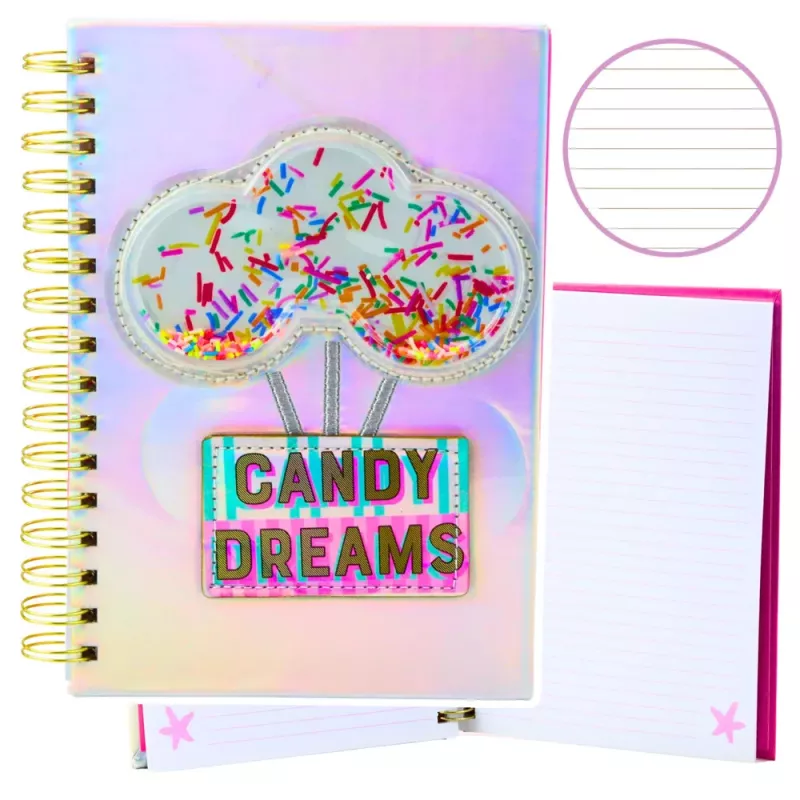 LEAN Cuaderno rayado A5 holográfico Candy Dreams 90 hojas