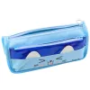 LEAN TOYS Estuche escolar con dos compartimentos Motivo Gatos Azul 22 cm