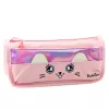 LEAN Estuche escolar con gato dos compartimentos Rosa 21.5cm
