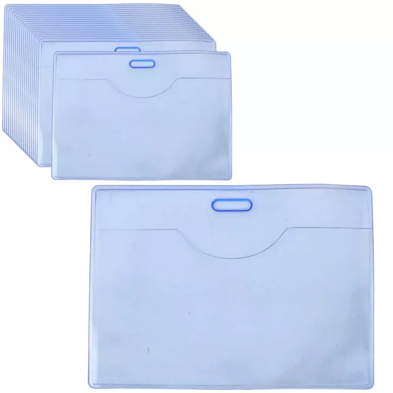 LEAN Set de 20 fundas portatarjetas flexibles transparentes azules