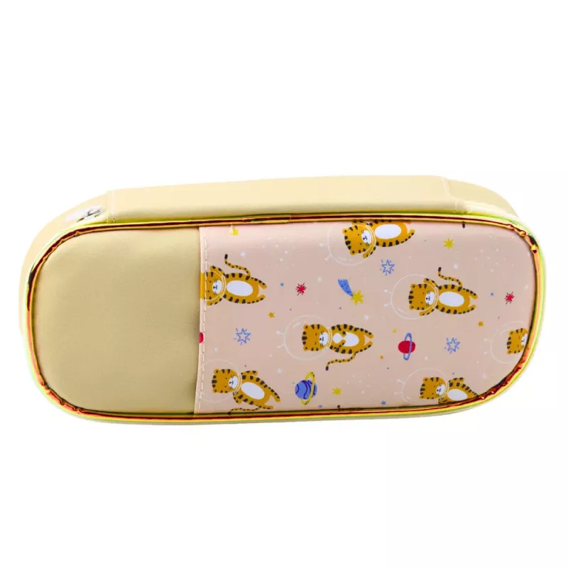 LEAN Estuche escolar Space Tigers Kit Beige 24cm