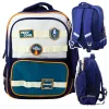LEAN Mochila escolar Space Patches con estuche Azul marino 16L