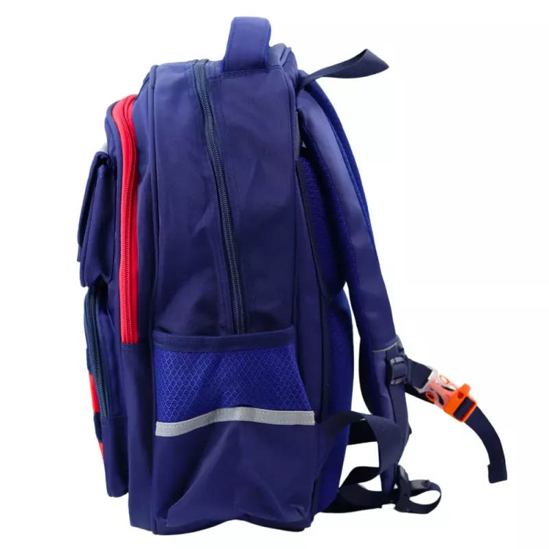 Mochila escolar infantil LEAN con correa de pecho, azul marino rojo Space, 20L, 38cm