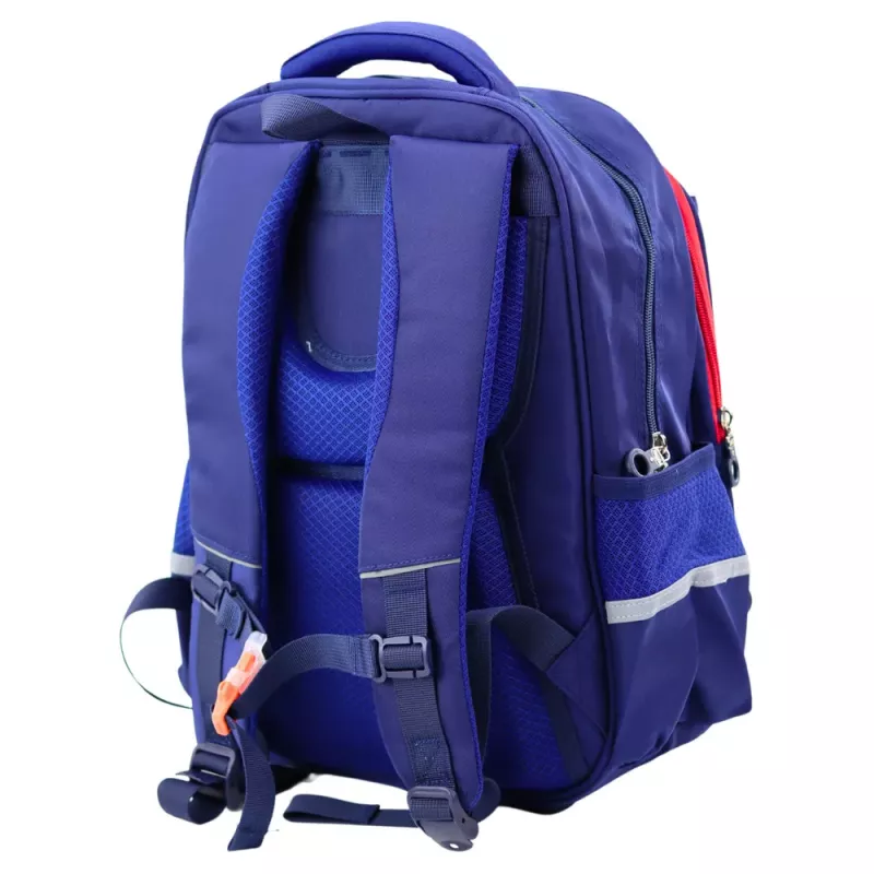 Mochila escolar infantil LEAN con correa de pecho, azul marino rojo Space, 20L, 38cm