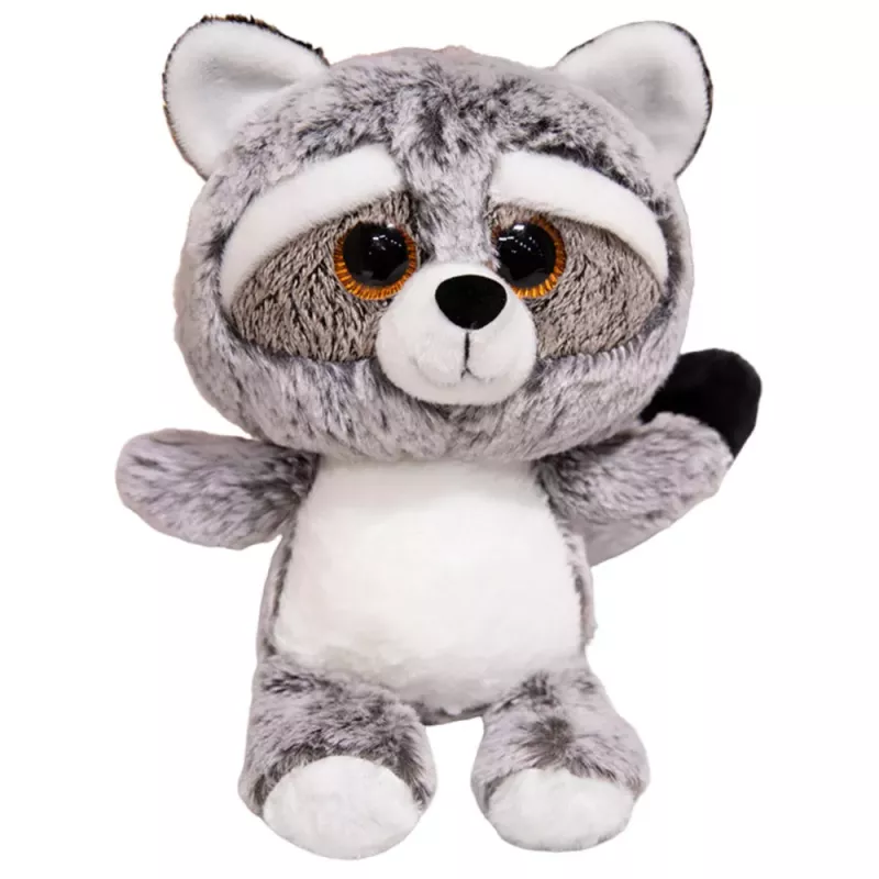 LEAN TOYS Peluche mapache peluche ojos grandes 22cm