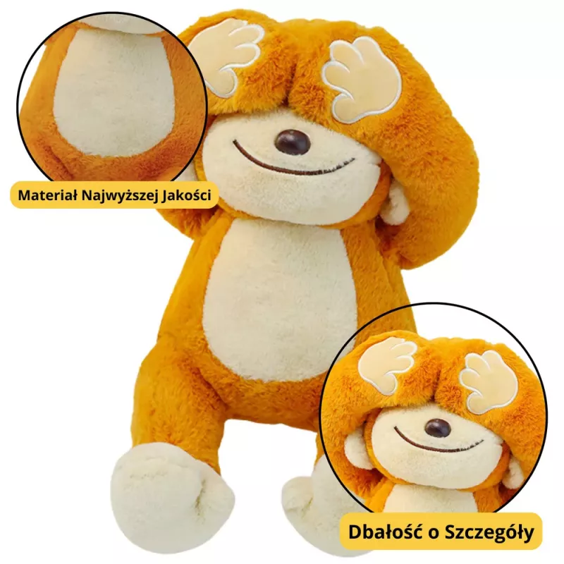 LEAN TOYS Mascota de peluche mono con imanes marrón 23cm