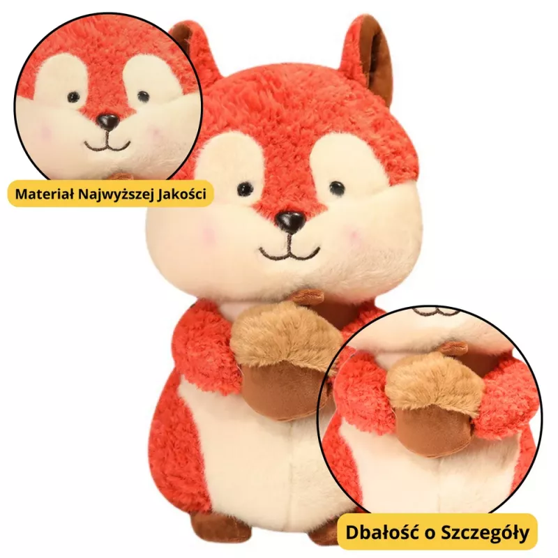LEAN TOYS Mascota de peluche ardilla con nuez 25cm