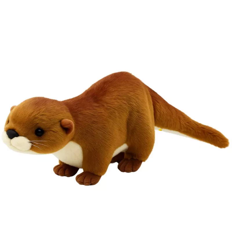 LEAN TOYS Mascota de peluche nutria blanco marrón 50cm