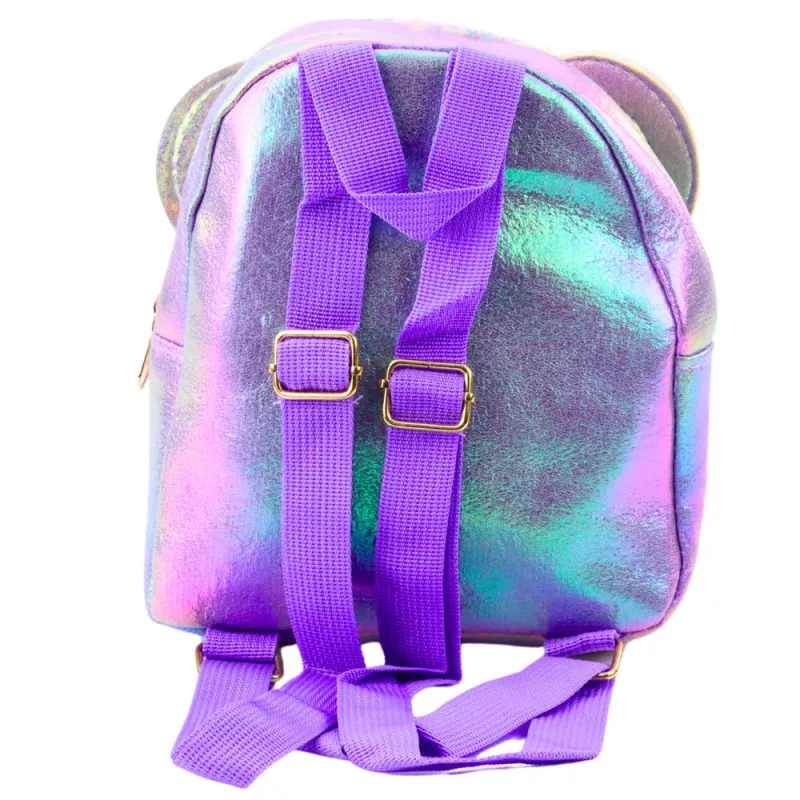 LEAN Mochila infantil con lentejuelas y orejas de ratón Lila 22cm 3L