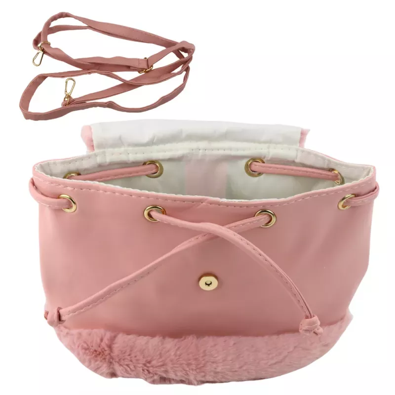 Mochila infantil LEAN con orejas de peluche y correa ajustable rosa 22cm 4L