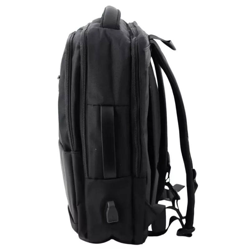 Mochila urbana de negocios LEAN con USB y correa pectoral negro 26L 45cm
