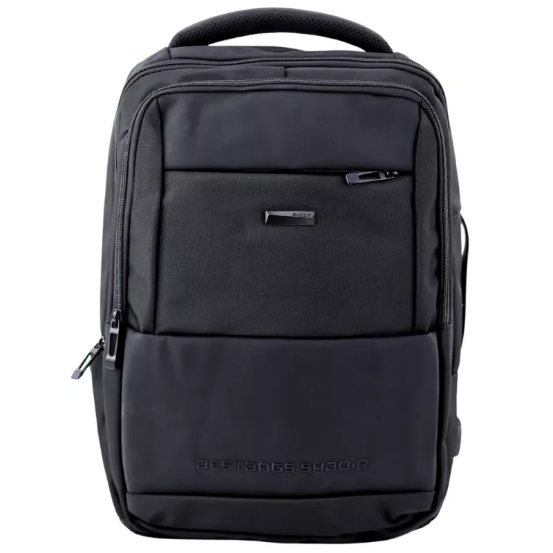 Mochila urbana de negocios LEAN con USB y correa pectoral negro 26L 45cm