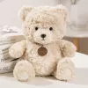 Peluche mascota LEAN TOYS, osito de peluche con medallón, beige, 25 cm