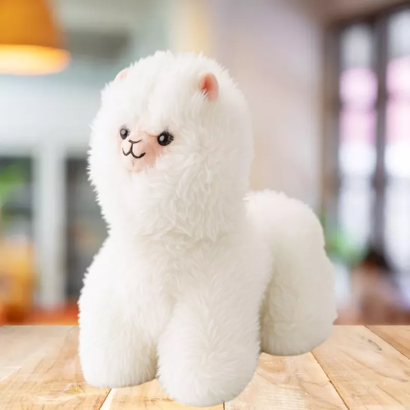 Peluche LEAN TOYS, llama de peluche, blanca, 40 x 40 cm