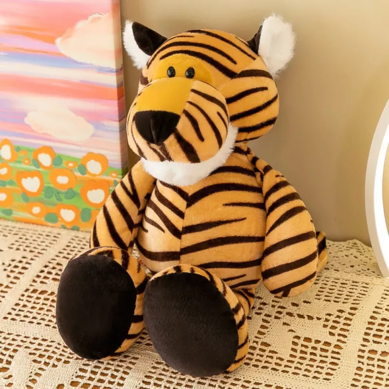Peluche mascota LEAN TOYS, tigre de peluche, naranja a rayas, 23 cm