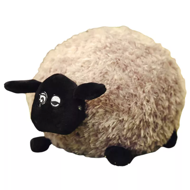 Peluche mascota LEAN TOYS, oveja de peluche con lana rizada, marrón claro, 20 cm