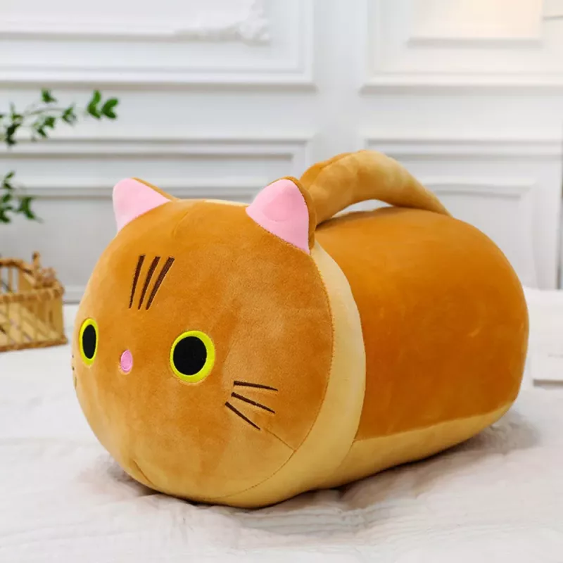 Peluche mascota LEAN TOYS, gato con cola larga, jengibre, 40 cm