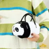 Bolso de peluche LEAN TOYS, panda, con cadena metálica, blanco y negro, 20 cm