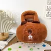 Bolso de peluche LEAN TOYS, capibara con taza, marrón, 20 cm