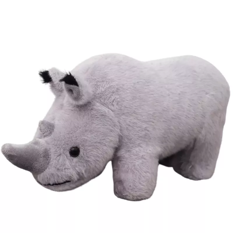 LEAN TOYS Mascota de peluche rinoceronte peluche gris 30 cm
