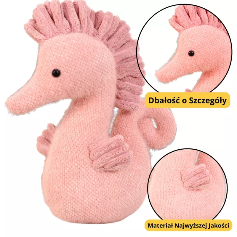 LEAN TOYS Mascota de peluche caballito de mar de peluche rosa 25cm