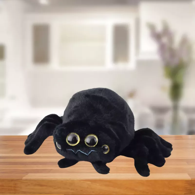 LEAN TOYS Mascota de peluche insecto araña negro 30 cm