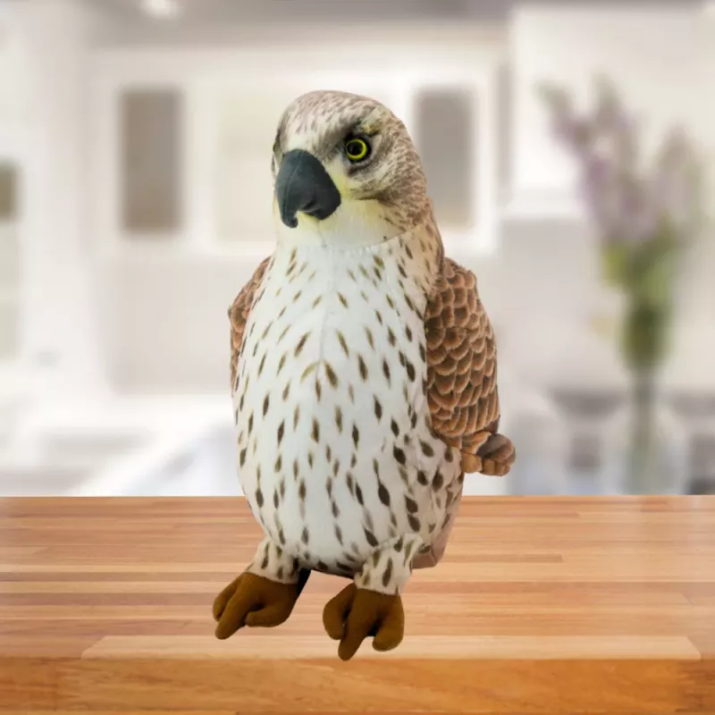 LEAN TOYS Peluche halcón peregrino pájaro marrón 30cm