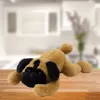 LEAN TOYS Peluche perro carlino tumbado marrón 40cm