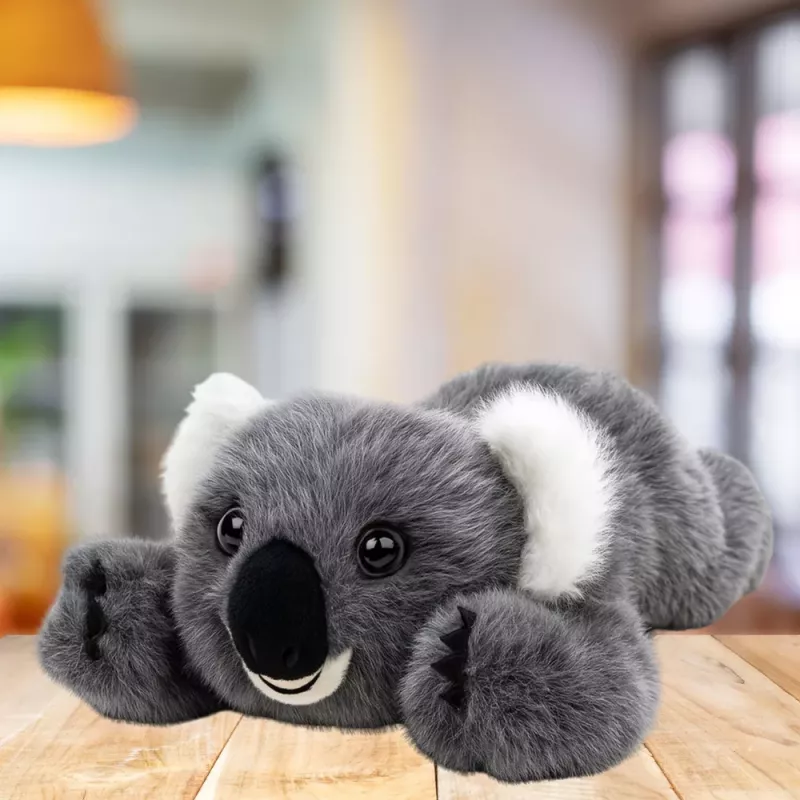LEAN TOYS Peluche koala oso tumbado gris 30 cm