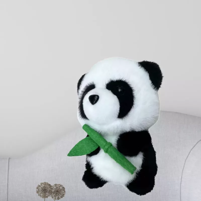LEAN TOYS Mascota de peluche panda con bambú 18cm