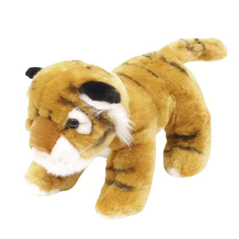 LEAN TOYS Mascota de peluche gato tigre marrón 25cm