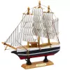 LEAN TOYS Pieza de colección velero decorativo blanco y negro 21x21cm