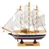 LEAN TOYS Pieza de colección velero decorativo blanco y negro 21x21cm