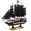LEAN TOYS Pieza de colección velero pirata decorativo negro 20x20cm