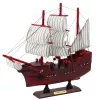 LEAN TOYS Modelo decorativo de colección velero rojo 24x23cm